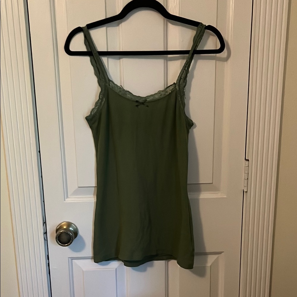 Vintage Y2K Faded Glory Green Fitted Sleeveless Camisole